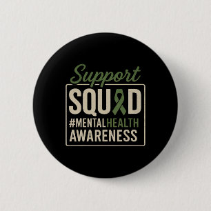 Sunflower Hair Tee Support Squad Mental Health Awa 6 Cm Round Badge