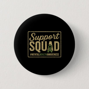 Sunflower Hair Tee Support Squad Mental Health Awa 6 Cm Round Badge