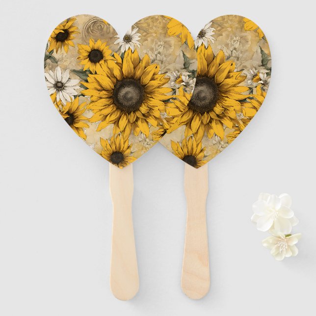 Sunflower Hand Fan (Front and Back)
