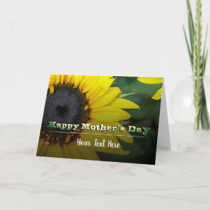 Sunflower Happy Mother's Day Personalised text Card