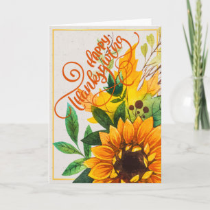 Sunflower Happy Thanksgiving Card