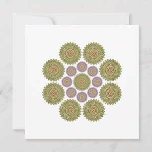 Sunflower Harmony Note Card in Green and Purple