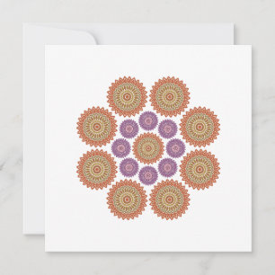 Sunflower Harmony Note Card in Orange and Purple