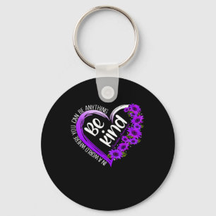 Sunflower Heart Be Kind Purple Overdose Awareness  Key Ring