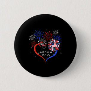 Sunflower Heart Fireworks Respiratory Therapy 4th 6 Cm Round Badge