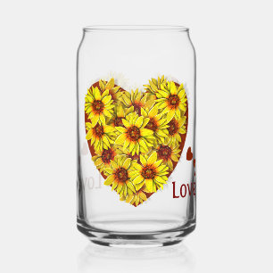 Sunflower Heart Glass - Can Shaped