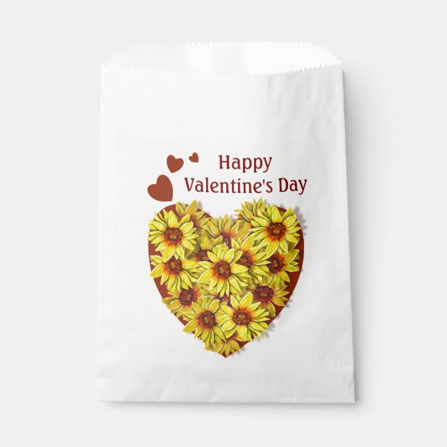 Sunflower Heart Party Favor Bags (Front)