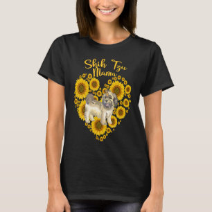 Sunflower Heart Shih Tzu Mama Mother's Day T-Shirt