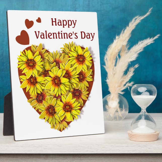 Sunflower Heart Sign Plaque (Side)