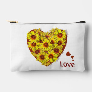 Sunflower Heart Small Toiletry Cosmetic Bag