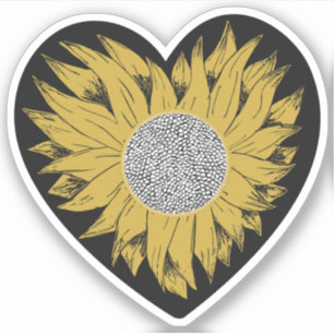 Sunflower Heart Sticker