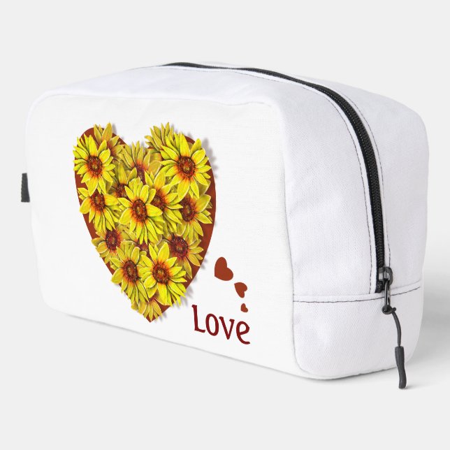 Sunflower Heart Toiletry Cosmetic Bag (Right Corner)