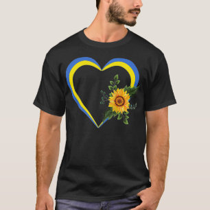 Sunflower Heart Ukraine Ukrainian Flag Tshirt Lov
