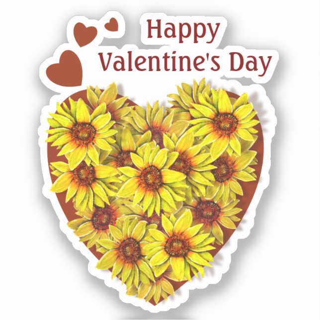 Sunflower Heart Vinyl Sticker (Front)