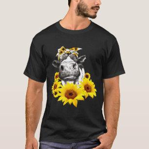 Sunflower Heifer Funny Farmer Heifer Cow T-Shirt