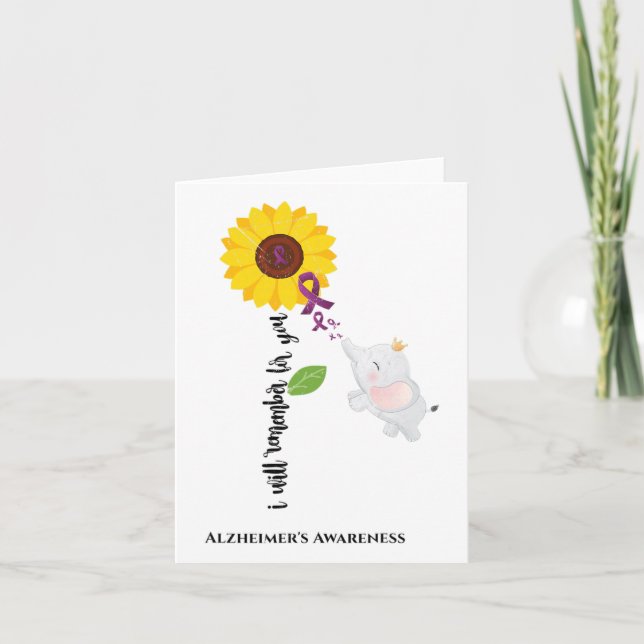 Sunflower Heimerheimer Awareness I Will Remember F Card (Front)