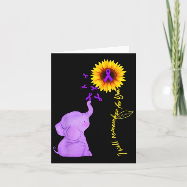 Sunflower Heimerheimer Awareness I Will Remember F Card (Front)