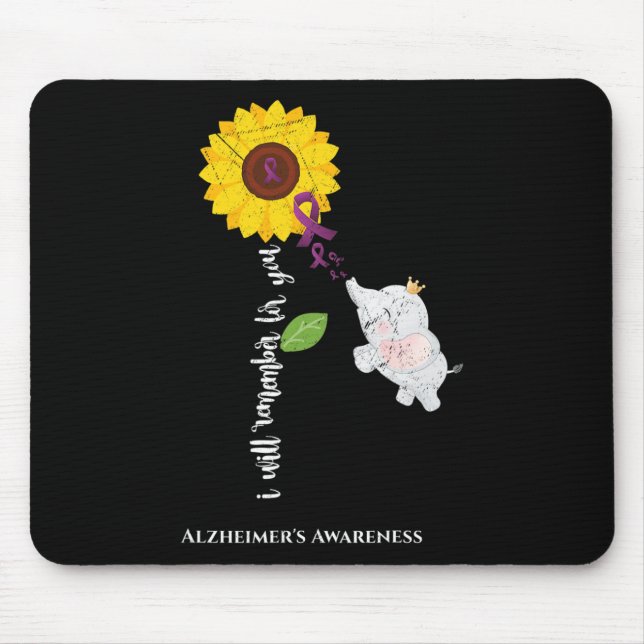 Sunflower Heimerheimer Awareness I Will Remember F Mouse Pad (Front)