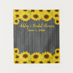 Sunflower Her Bridal Shower Wood Photo Booth Prop Tapestry