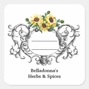 Sunflower Herb & Spice Name Product Labels