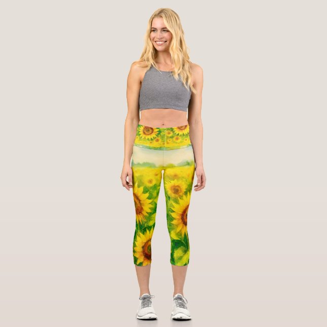 Sunflower High-Waist Leggings (Front)