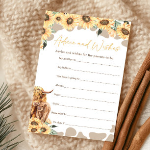 Sunflower Highland Cow Advice and Wishes Game