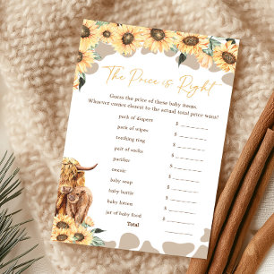 Sunflower Highland Cow The Price Is Right Game