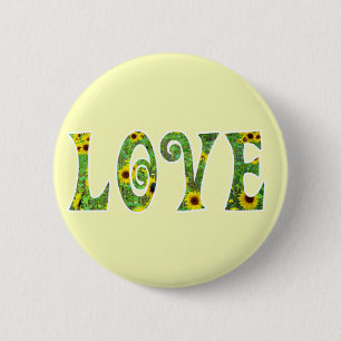Sunflower Hippy Love 6 Cm Round Badge