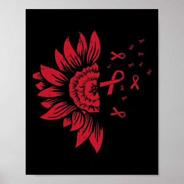 Sunflower Hiv Aids Brain Aneurysm Stroke Cool Awar Poster (Front)