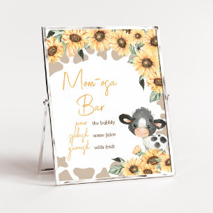 Sunflower Holy Cow Baby Shower Mum Osa Bar Poster