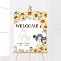 Sunflower Holy Cow Baby Shower Welcome