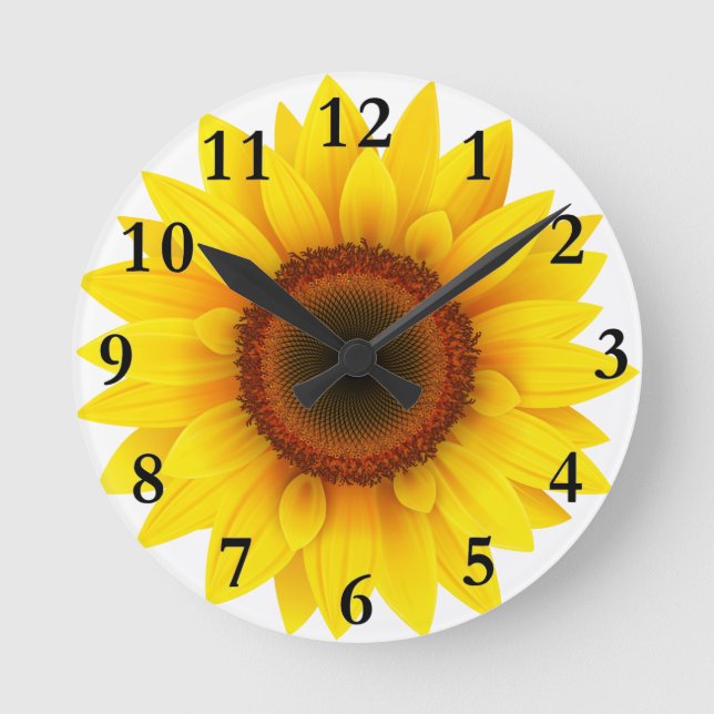 Sunflower Home Decor Round Clock (Front)