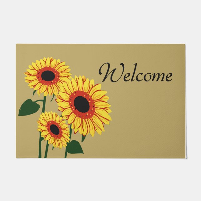 Sunflower Home Doormat, Trendy Welcome Mat (Front)