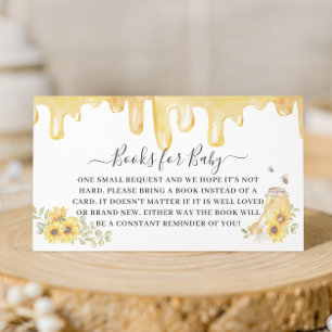 Sunflower Honey Bee Baby Shower Book Request Enclosure Card