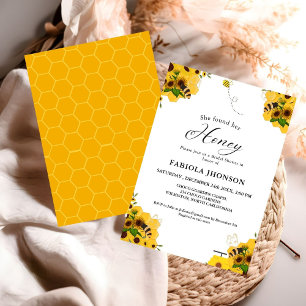 Sunflower Honey Bee Bridal Shower party Invitation