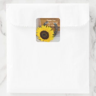 Sunflower Horseshoe Wedding Thank You Favour Tags