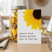 Sunflower How Many 18th Birthday Party Game card