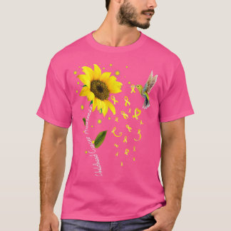 Sunflower Hummingbird Childhood Cancer Awareness G T-Shirt