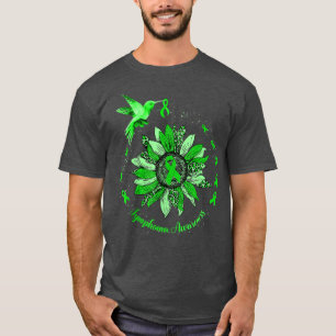 Sunflower Hummingbird Green Ribbon Lymphoma Warrio T-Shirt