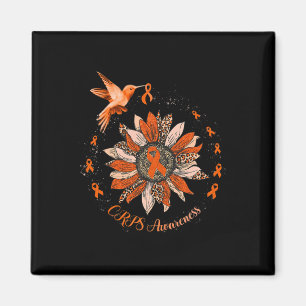 Sunflower Hummingbird Orange Ribbon CRPS Warrior Magnet