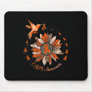 Sunflower Hummingbird Orange Ribbon CRPS Warrior Mouse Pad