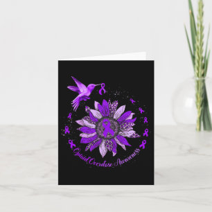 Sunflower Hummingbird Purple Ribbon Opioid Overdos Card