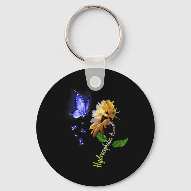 Sunflower Hydrocephalus Awareness 2  Key Ring (Front)