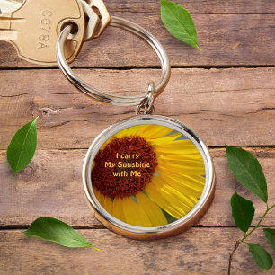 Sunflower I Carry My Sunshine with Me Key Ring