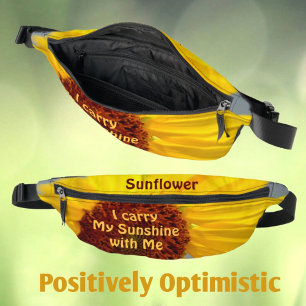 Sunflower I Carry My Sunshine with Me Personalised Bum Bags