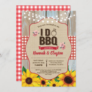 Sunflower I do BBQ invitation. Engagement party Invitation