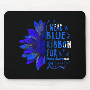 Sunflower I Wear Blue Ribbon for Ataxia Awareness  Mouse Pad