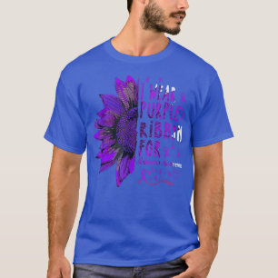 Sunflower I Wear Purple Ribbon for Alzheimer Aware T-Shirt