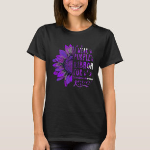 Sunflower I Wear Purple Ribbon for Scleroderma Awa T-Shirt