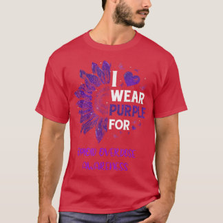 Sunflower I Wear Purple Ribbon Opioid Overdose Awa T-Shirt